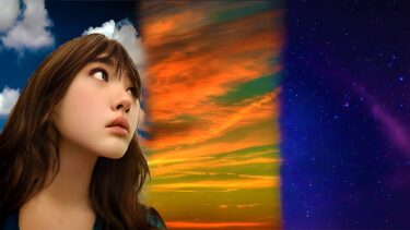 空の色がみるみるうちに……