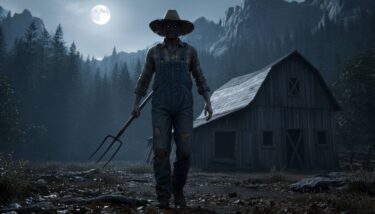 熊手を持った男